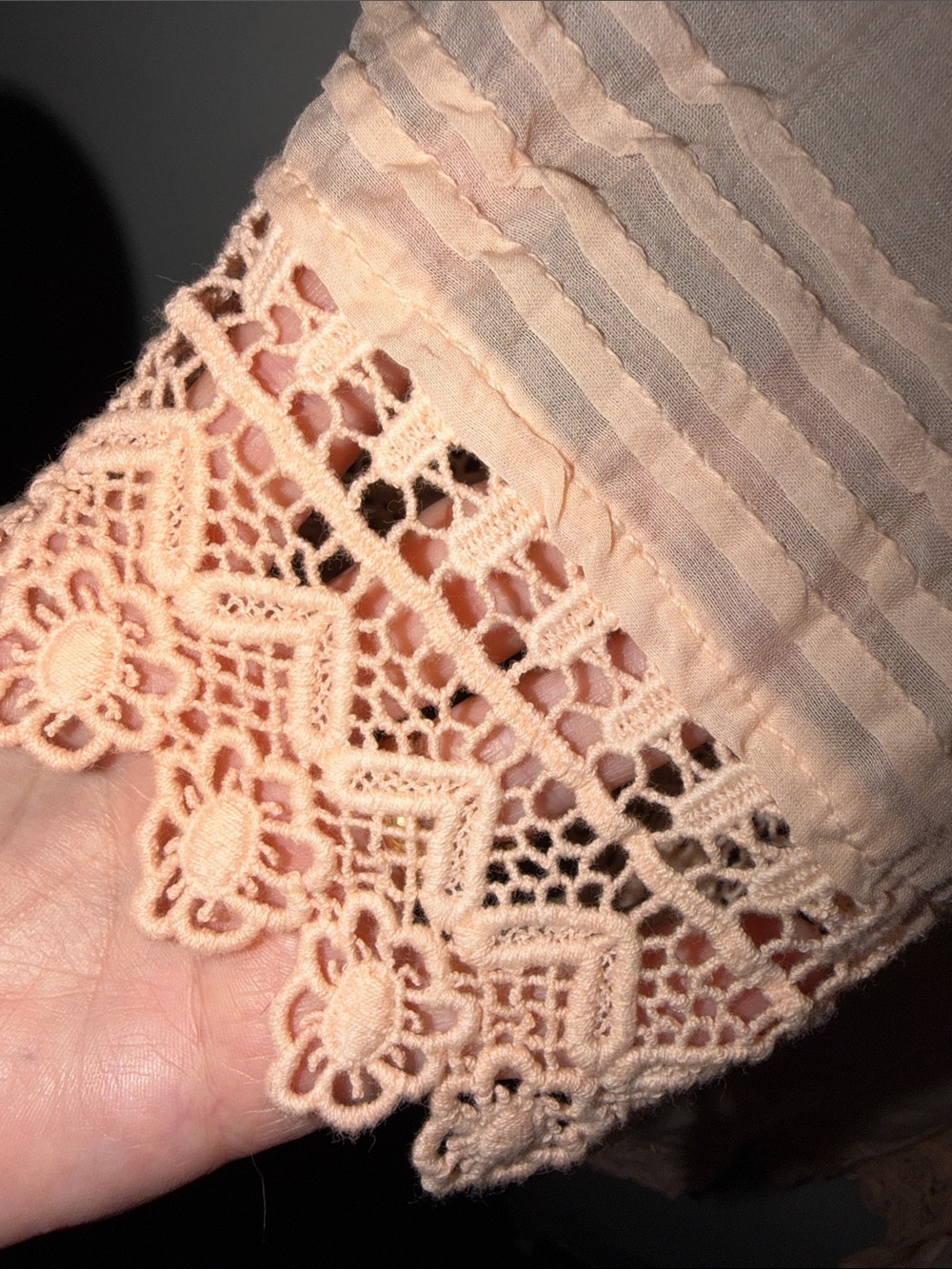 Peach Crochet-Trim Women’s Swim Coverup - Picture 5 of 6
